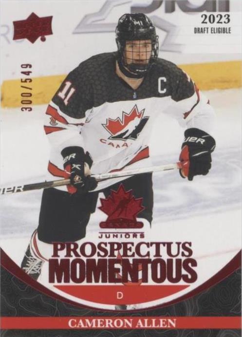 2023 Upper Deck Team Canada Juniors - Prospectus Momentous Cameron ...