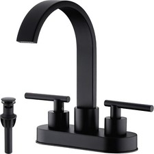 4" Centerset Bathroom Faucet 3 Hole, High Flow Waterfall Spout