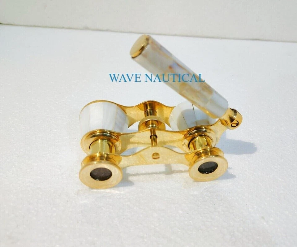 brass binocular with genuine mother of pearl Deep Sea Beautifull handcrafted Foto 2 de 4