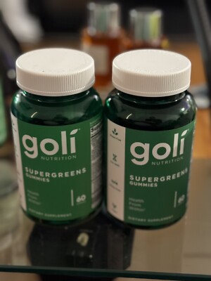 2 Pack Goli Nutrition Supergreens Vitamins Gummies 60 Ct Each