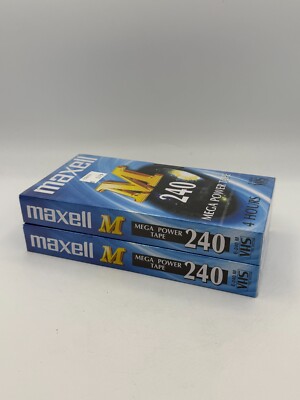 2x MAXELL M 240 Mega Power VHS Tape Kassette Leerkassette NEU OVP Video Cassette