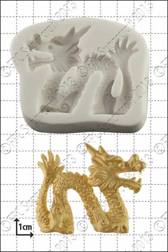 Molde de Silicona Dragón Chino (Derecho) Comida Uso FPC Pasta de Azúcar - Imagen 1 de 1