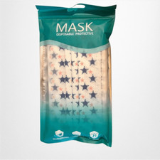 New Sealed 10-Pk Patriotic Stars Disposable Protective Masks