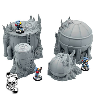 Konvolut infizierte Brennstoffsilos Tanks Gebäude 28mm Gelände Landschaft Wargaming