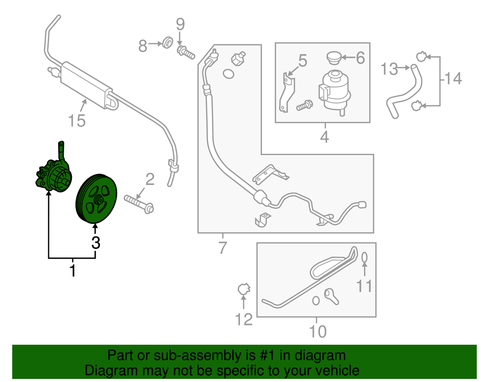 Genuine OEM Nissan Titan Power Steering Pump (5.6 Standard suspension