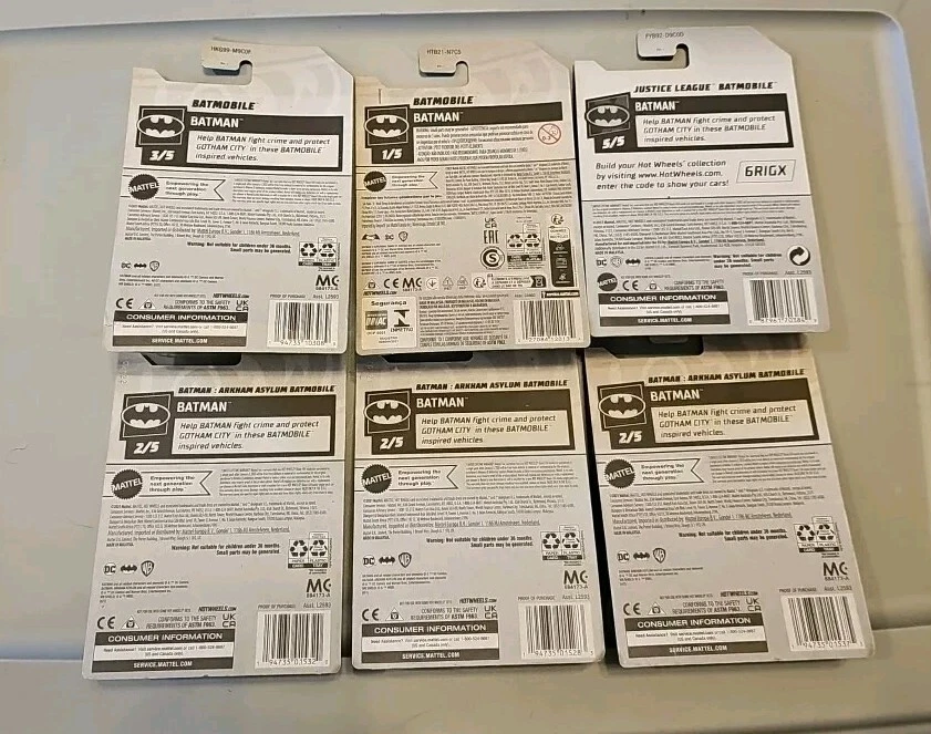 Hot Wheels~MIX~BATMAN~  BATMOBILE ~Lot Of 6~VARIANT~NM- - Image 4 of 4
