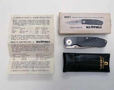 KLOTZLI SWISS WALKER DESIGN ACC1 NO.031 Folding Knife With Box 