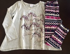 New Gymboree Girl Plum Pony Horse Tee  Fair Isle Leggings Outfit 4 6