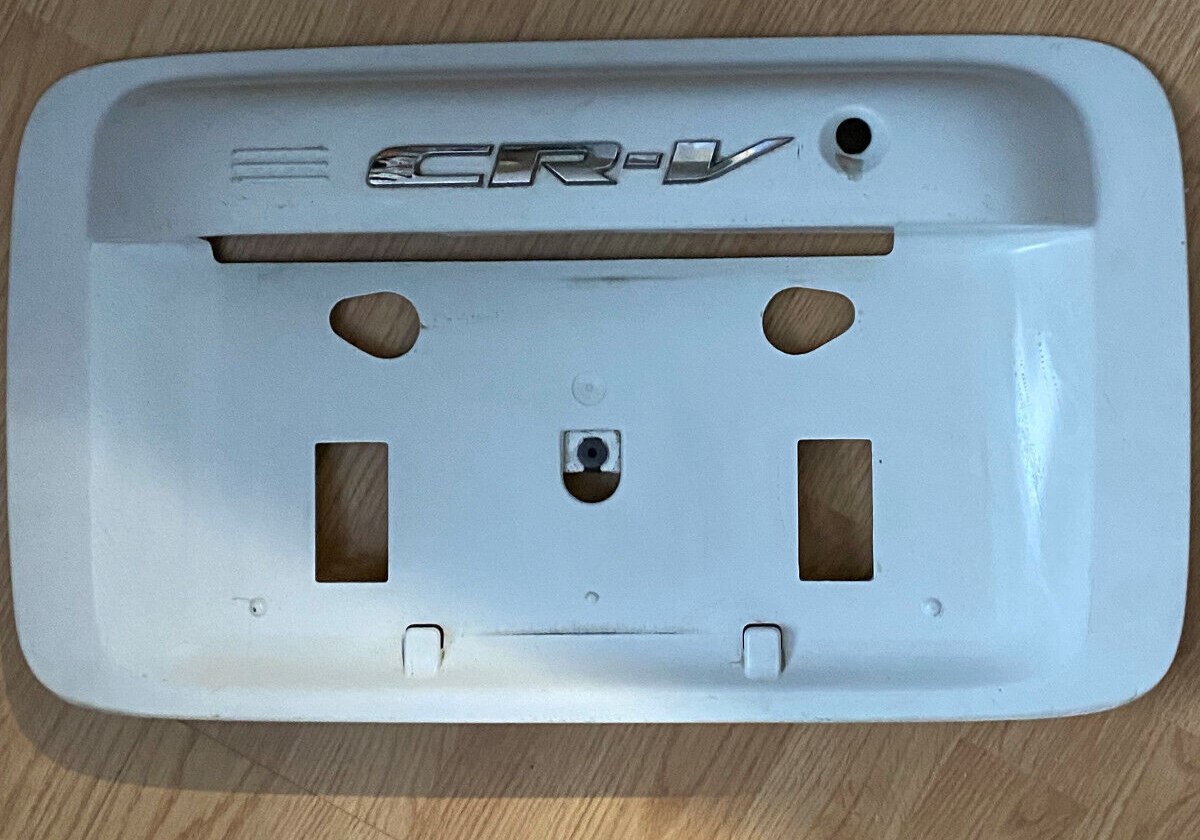 97-01 Genuine Honda CRV OEM Rear License Plate White Garnish Frame