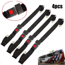 4Pack Truck Car Lap Seat Belts 2 Point Adjustable Single Seat Lap Universal