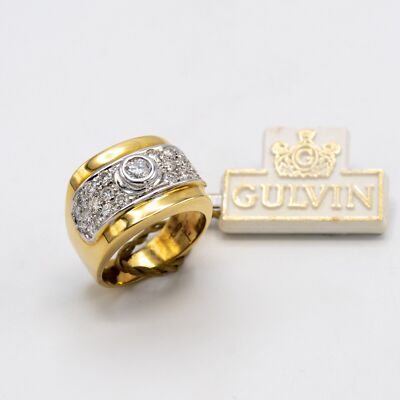 Damenring G U L V I N in 18 kt 750 Gelbgold mit Diamanten A.11