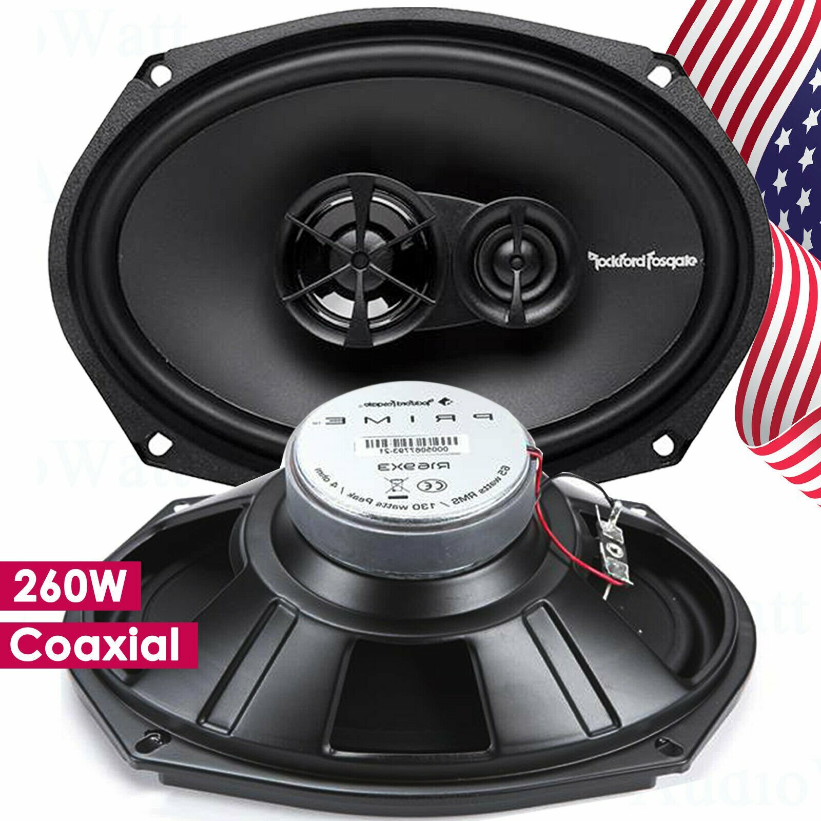 Rockford Fosgate Prime R169X3  6x9" 3-Way 260 WATTS Coaxial Speakers - 1 PAIR