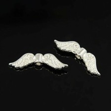 Silver plated angel wing spacer beads 23mm x 7mm STY2 SP