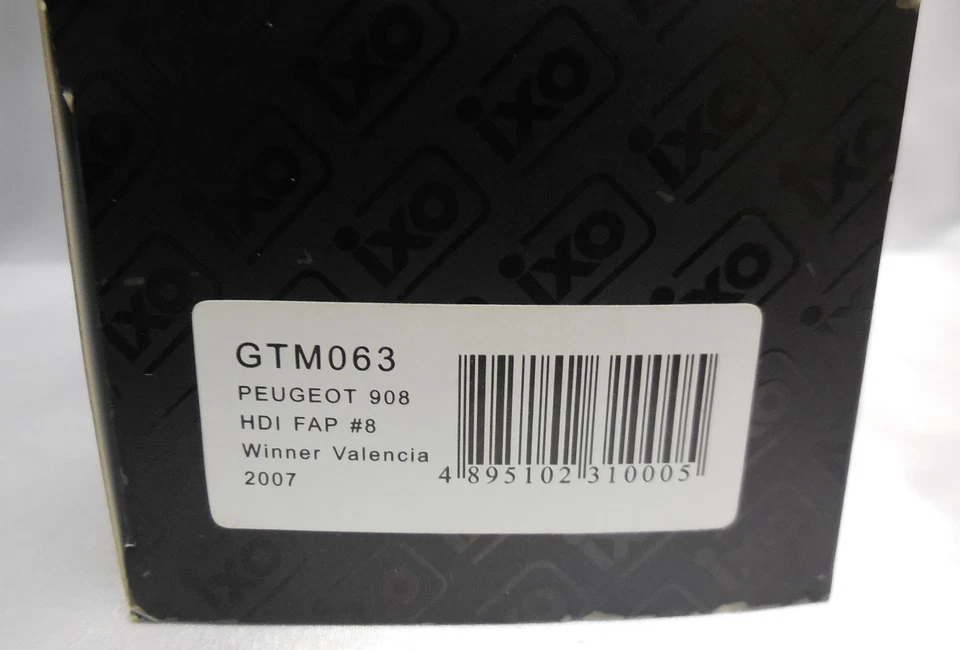 IXO 1/43 PEUGEOT 908 HDI FAP #8 LAMY SARRAZIN WINNER VALENCIA 2007 REF. GTM063 - Immagine 4 di 4