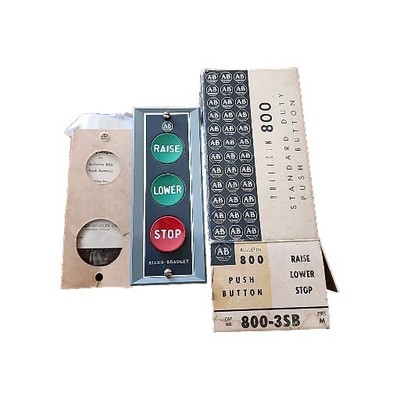 Allen Bradley 800-3SB Series M Push button  RAISE LOWER STOP (2 Avail, New)