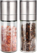 ® Salt and Pepper Grinder Set, Pepper Mill, Sea Salt Shaker Grinder Refillable,