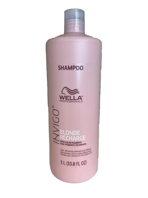 Wella INVIGO Recharge Color Refreshing Shampoo for Cool Blondes 33.8 oz +Gift