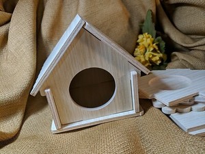 2 Wood Small Animal House Cave Bed Kit for Hamster Gerbil Bird House Paint Craft