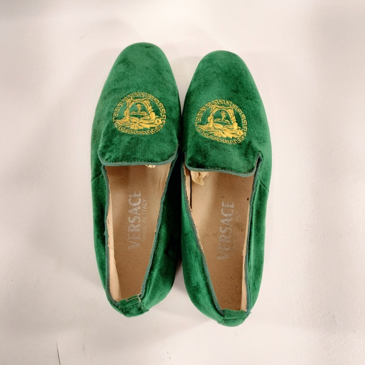 Versace Green Velvet Loafers Slip on Mens Size EU 40 US 7.5  display picture 3