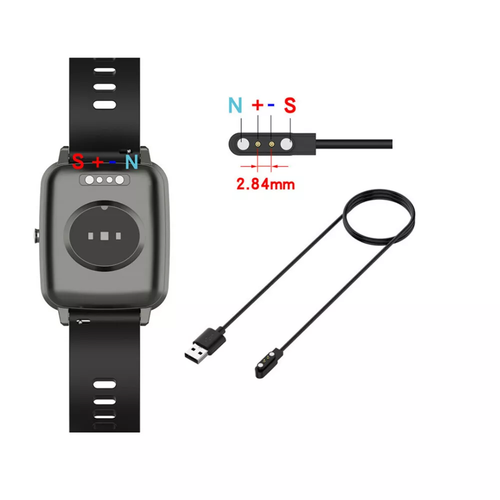 Universal 2 Pin Smart Watch 2.84mm USB Magnetic Charger Data Cable