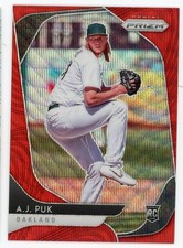 2020 Panini Prizm AJ Puk Red Wave Prizm #194 #/99 Athletics Rookie RC