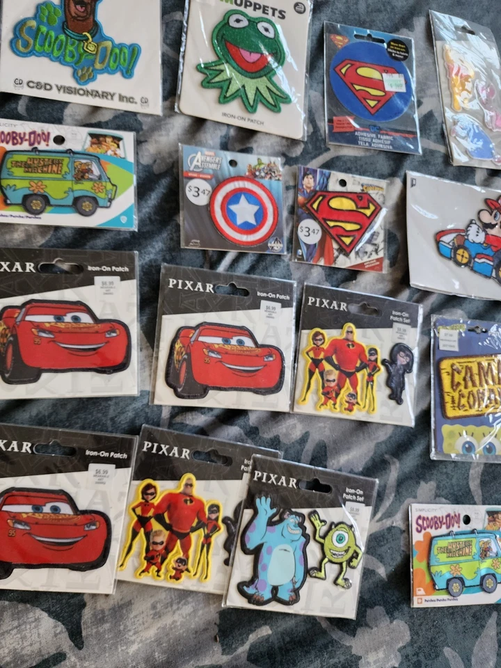 30 DISNEY, Pixar, Dc, Nickelodeon, Mario Mixed Iron On Patches, Resell, Gifts,   - Image 4 of 4