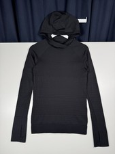 Lululemon Rest Less Pullover Hoodie Black Knit Textured Women's Small 24x15.5"