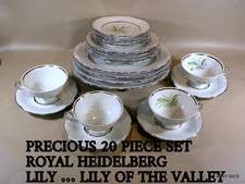 20 pcs PRECIOUS  4 X 5 Piece Place Settings OF LILLY BY ROYAL HEIDELBERG GERMANY