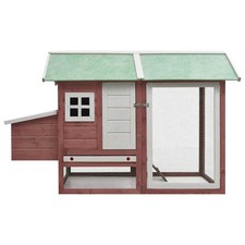 Outdoor Wooden Chicken Coop with a Non-Slip Ramp vidaXL