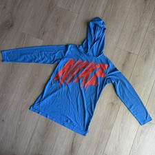 Boys Nike Breathe Long Sleeve Hoodie Top Blue/Red Size XL Light Weight