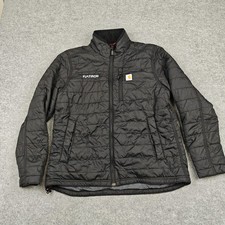 Carhartt Jacket Youth 12-14 Black Quilted Insulated Full Zip Flatiron Logo