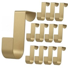 12 Pcs Over The Cabinet Drawer Door Hooks 1.12 Inch for Hanger in The Gold