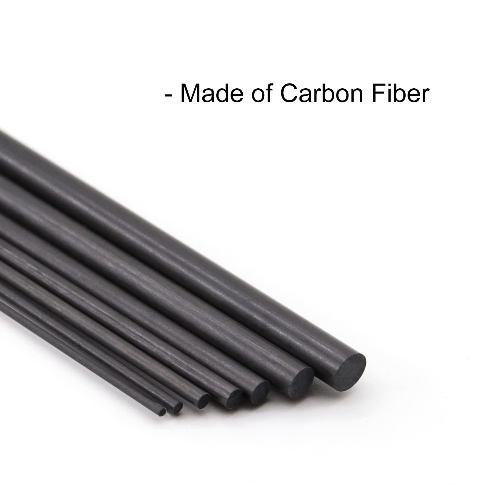 10 PCS Carbon Fiber Rods 1mm x 400mm Solid Matte Round Bar DIY Crafts RC Plane