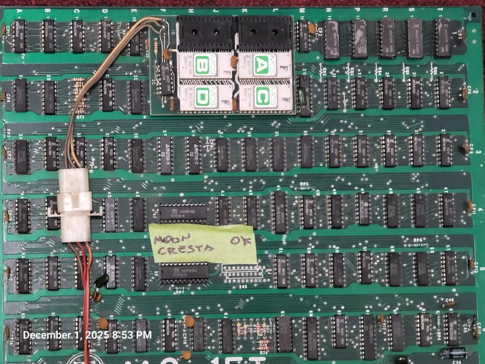 Moon Cresta Nichibutsu Original No JAMMA ARCADE PLACA DE CIRCUITO PCB Funcionando Foto 2 de 4