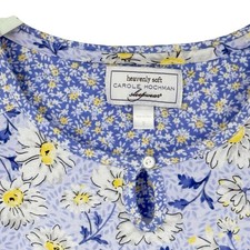 Carole Hochman Size Small Heavenly Soft Sleepwear Daisy Nightgown Blue Cotton