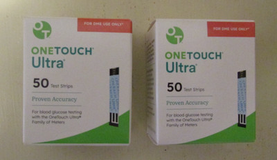 100 OneTouch Ultra Blue Test Strips 50x2 Exp 03/26 & 06/26 FACTORY SEALED UNEXPI