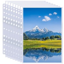 50 Pack 8x10 Photo Sleeves for 3 Ring Binder - Holds 100 8"x10", Clear