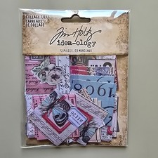 Tim Holtz idea-ology Collage Tiles TH94217 Vintage Square Snippets 72pc