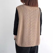 Lady Knitted Vest Waistcoat Sweater Jumper Cardigan Tank Top V Neck Casual