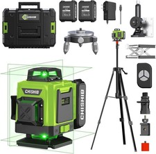16-Line Green Laser Level Kit - 4X360° Self-...