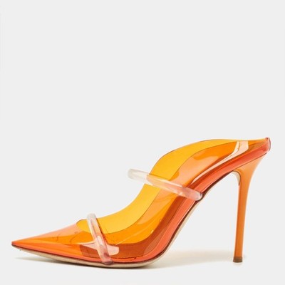 Malone Souliers Maureen Size 38.5 OrangeTransparent PVC Mules