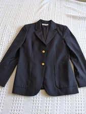 Brooks Brothers Loro Piana Blazer Gold Two Button Sz 6 Wool Italy Made Black