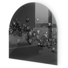 Kaminunterlage aus Gehärtetem Glas Abstrakte Wolkenformen Rund Halbrundbogen