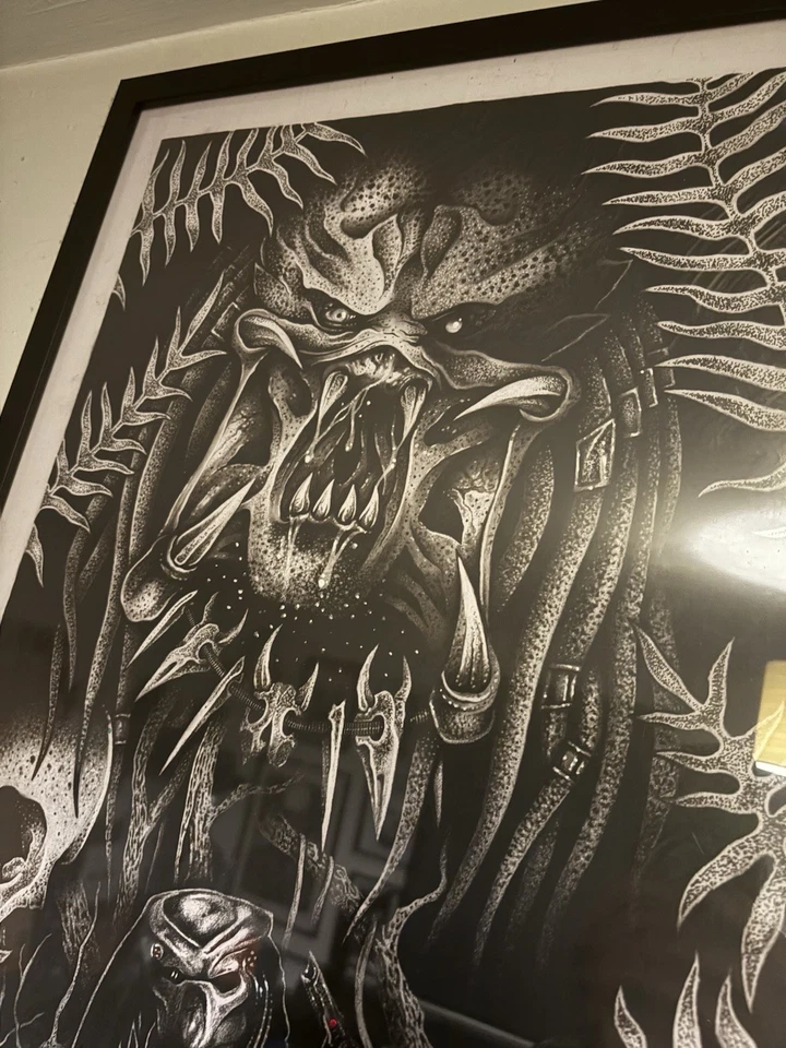 Seltenes Predator Movie Anniversary Edition Poster schwarz und grau (gerahmt) - Bild 2 von 3