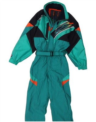 Colmar Mens Hooded Ski Jumpsuit IT 52 XL Green Colourblock Polyamide AN01