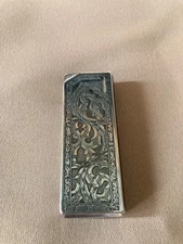 Vintage Colibri Lighter Ornate Silver Tone Butane Made in Japan