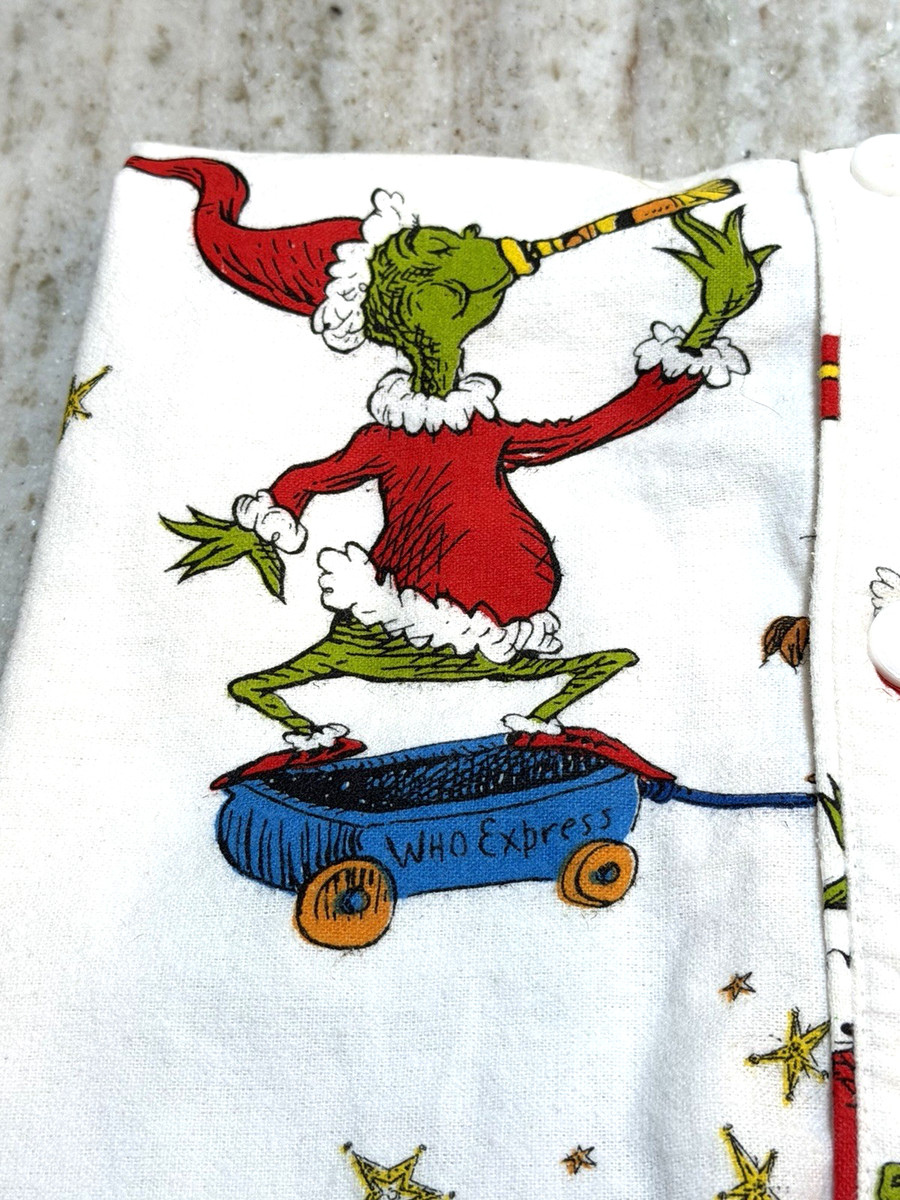 Pottery Barn Teen Adult XS Dr. Seuss's The Grinch Flannel (Pajama Top Only) View 6