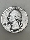 1947 Us 25 Cent Silver Quarter