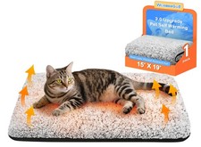 Self Warming Cat Bed, Heated Cat Bed, 2.0 Upgraded Dual-Layer Thermal Foil He...