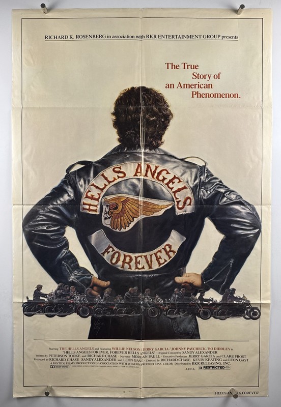 HELLS ANGELS FOREVER Movie Poster (Good+) One Sheet 1983 Motorcycle Gang 28832